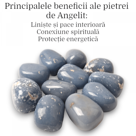 Piatra rulata din Angelit natural - Conexiune Spirituală și Liniște [2]