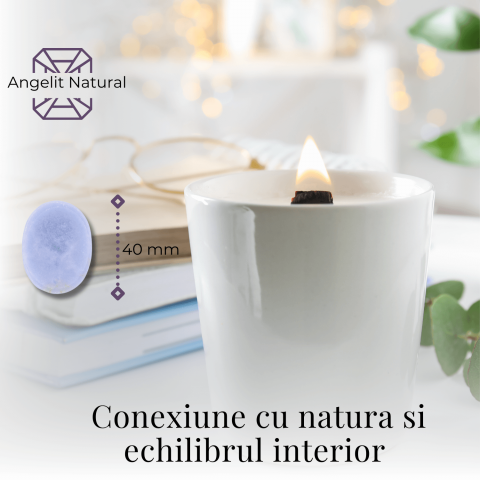 Piatra de Deget Terapeutica Angelit 4 cm - Liniste si Conectare Spirituala [1]