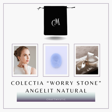 Piatra de Deget Terapeutica Angelit 4 cm - Liniste si Conectare Spirituala [3]