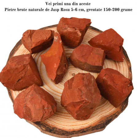 Piatra Bruta Naturala Jasp Rosu - Energie Pozitiva si Echilibru Emotional, Dimensiuni 5-9 cm, Greutate 150-300 g [1]