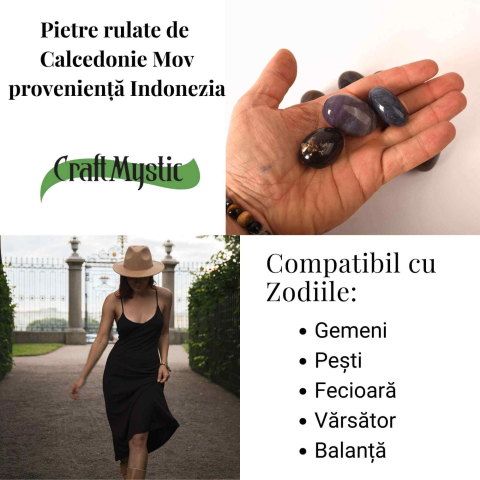 Calcedonie mov din Indonezia – pietre rulate pentru liniste interioara si comunicare blanda [4]