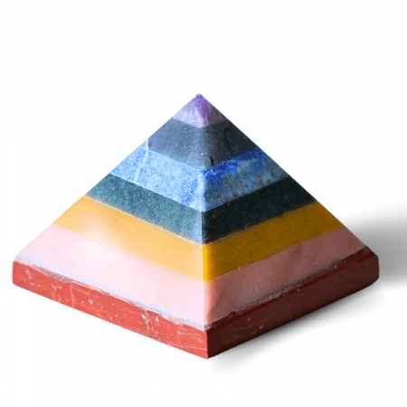 Piramida 80mm din Pietre Naturale Semipretioase pentru Cele 7 Chakre [7]