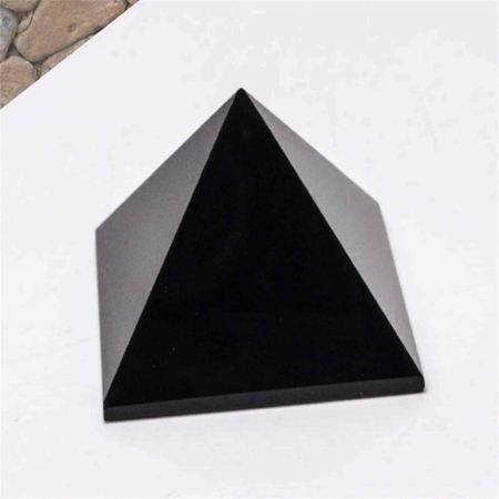 Generator de energie unic din cristal natural de Obsidian Negru in forma de piramida 8 cm [4]
