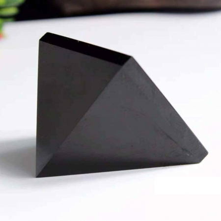 Generator de energie unic din cristal natural de Obsidian Negru in forma de piramida 8 cm [6]