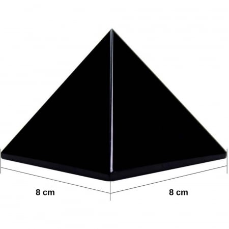 Generator de energie unic din cristal natural de Obsidian Negru in forma de piramida 8 cm [1]