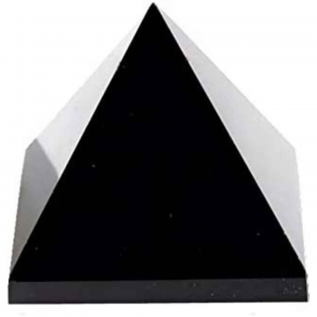 Piramide din Cristal Brut - Generator de energie unic din cristal natural de Obsidian Negru in forma de piramida 8 cm