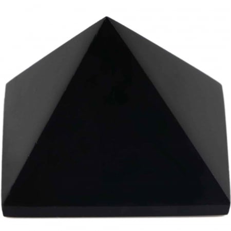 Generator de energie unic din cristal natural de Obsidian Negru in forma de piramida 8 cm [5]