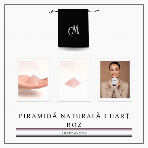 Piramida Cuart Roz Brut Lucrata Manual – Armonie si Vindecare [5]