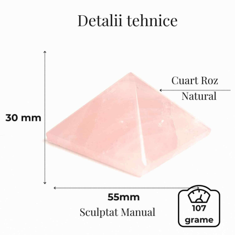 Piramida Cuart Roz Brut Lucrata Manual – Armonie si Vindecare [2]