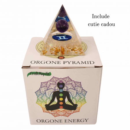 Piramida de Energie Orgonica cu Cristale de Vindecare specifice a Zodiilor pentru Relaxare, Meditatie si Ornament [2]