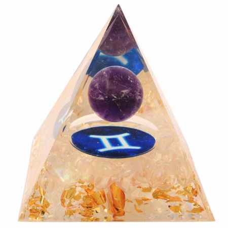 Piramide din Cristal și Orgonice - Piramida de Energie Orgonica cu Cristale de Vindecare specifice a Zodiilor pentru Relaxare, Meditatie si Ornament