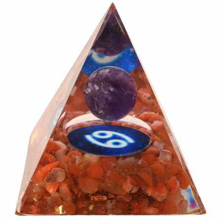 Piramide din Cristal și Orgonice - Piramida de Energie Orgonica cu Cristale de Vindecare specifice a Zodiilor pentru Relaxare, Meditatie si Ornament