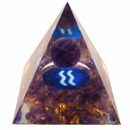 Piramide din Cristal și Orgonice - Piramida de Energie Orgonica cu Cristale de Vindecare specifice a Zodiilor pentru Relaxare, Meditatie si Ornament
