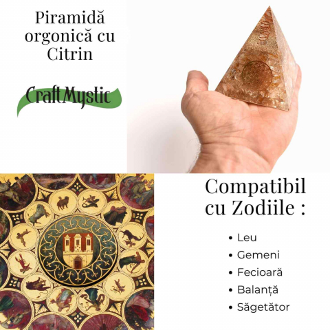 Piramida Orgonica cu Citrin Natural 80-90 mm - Prosperitate si Energie Pozitiva [3]