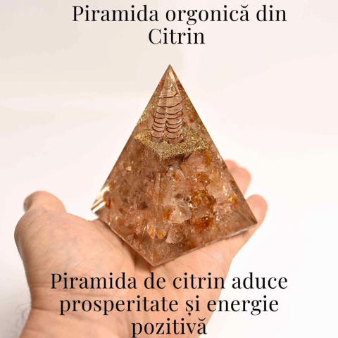 Piramida Orgonica cu Citrin Natural - Prosperitate, Energie Pozitiva si Claritate Mentala [4]
