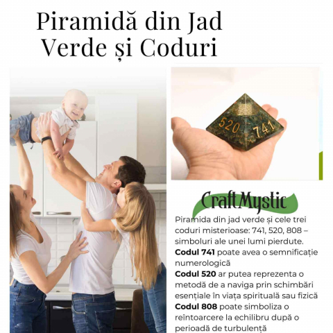 Piramida Orgonica cu Simboluri Zibu si Jad Verde – Energia Secreta a Echilibrului [3]