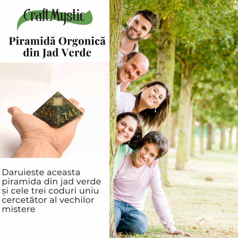 Piramida Orgonica cu Simboluri Zibu si Jad Verde – Energia Secreta a Echilibrului [6]
