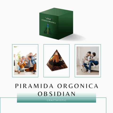 Piramida Orgonic Obsidian 60mm – Protectie, Claritate si Transformare Interioara [9]