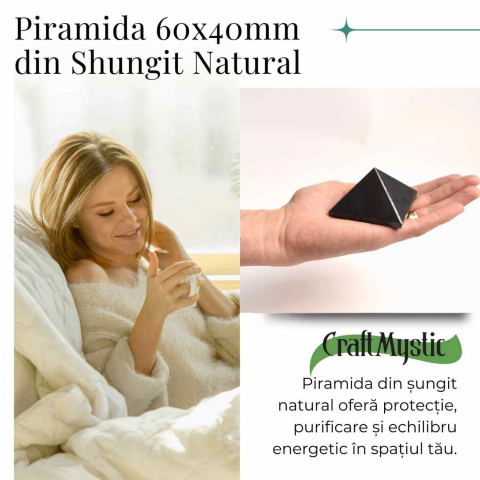Piramida Sculptata Manual 60mm din Shungit Natural [1]