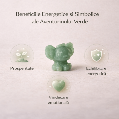 Figurina din aventurin verde, pastratoare de speranta si echilibru interior. [2]