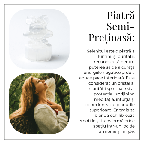 Figurina Fetita din Selenit Natural Marocan cu Suport – Sculptura Decorativa pentru Liniste si Purificare Energetica [5]