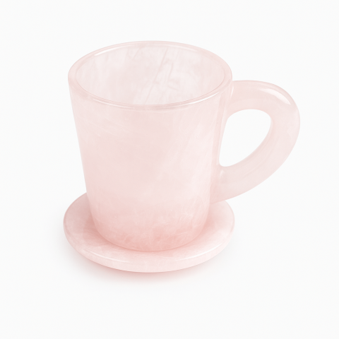 Pocalul Iubirii – Cana din Cuart Roz si Suport din Cristal [0]