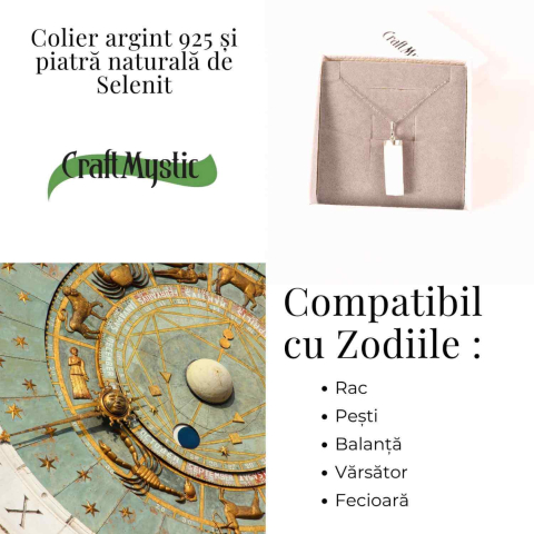 Colier Argint 925 cu Selenit Brut – Lumina Purificarii si Claritatii Interioare [3]