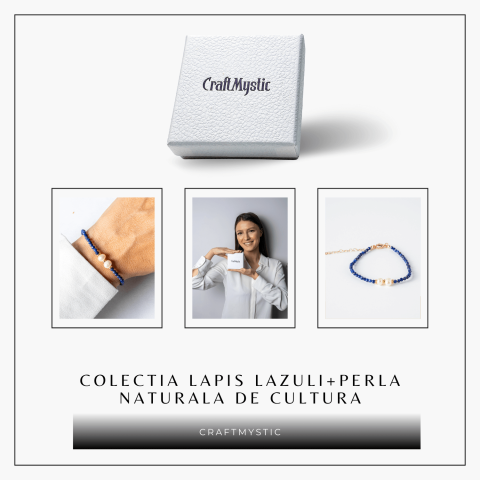 Intelegere si Claritate – Bratara din Lapis Lazuli Fatetat si Perle Naturale de Cultura [7]