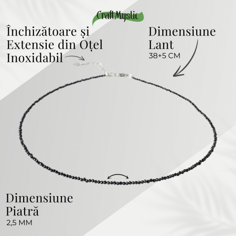 Protectie si Claritate – Choker din Otel Inoxidabil cu Obsidian Natural Fatetat [3]