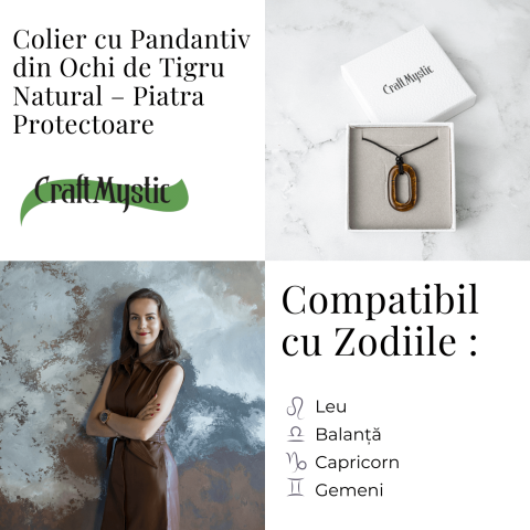 Colier cu Pandantiv Oval din Ochi de Tigru Natural – Putere si Protectie [4]