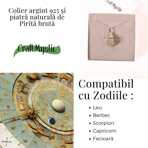 Colier Argint 925 cu Piatra Naturala de Pirita Bruta – Protectie si Energie Abundenta [4]
