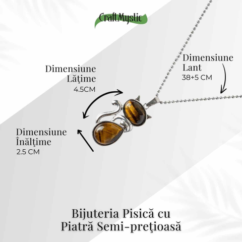 Protectie si Putere – Colier Pisica din Otel Inoxidabil cu Ochi de Tigru [4]
