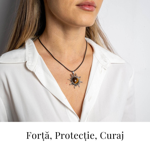 Putere si Vitalitate – Colier Soare cu Ochi de Tigru Natural [1]