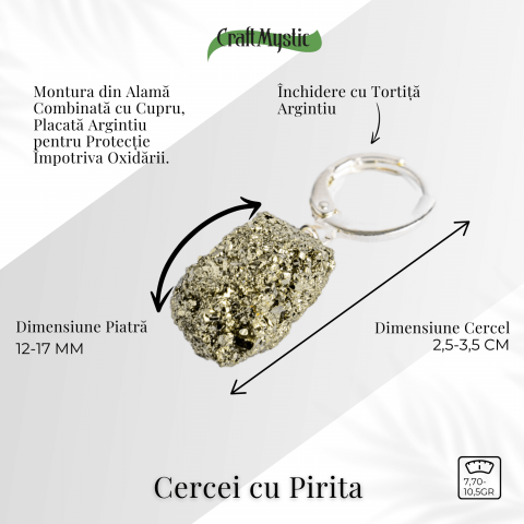 Talisman pentru succes si scut energetic – Cercei argintii cu Pirita [2]