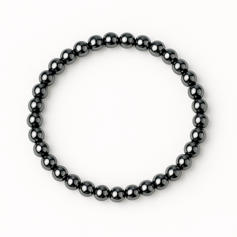 Claritate Mentala si Focus - Putere si claritate – Bratara elastica cu pietre de hematit 6 mm