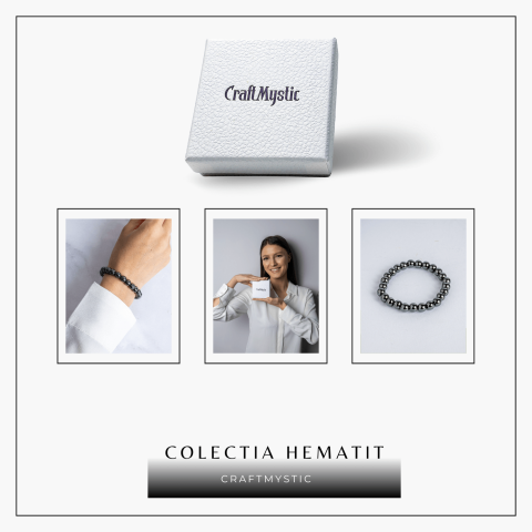 Bratara cu Hematit 8 mm Impamantare si Focus – Unisex, minimalista, puternica [7]