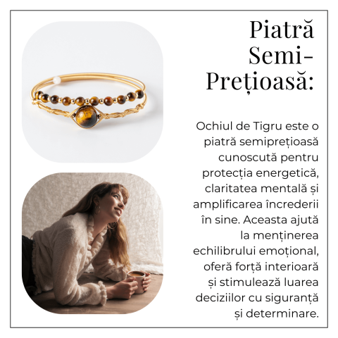 Protectie si Claritate Mentala - Bratara din Ochi de Tigru Natural [5]