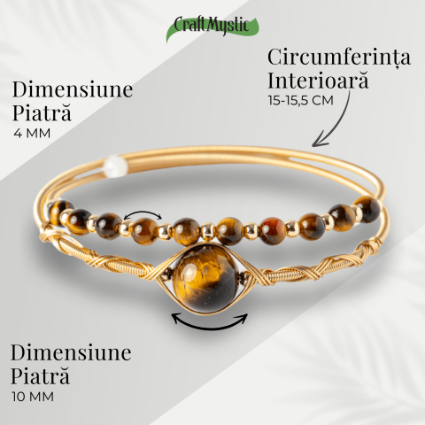 Protectie si Claritate Mentala - Bratara din Ochi de Tigru Natural [3]