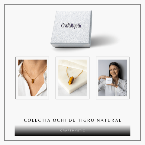 Protectie si Energie – Colier din Ochi de Tigru Natural cu Lant din Otel Inoxidabil [7]