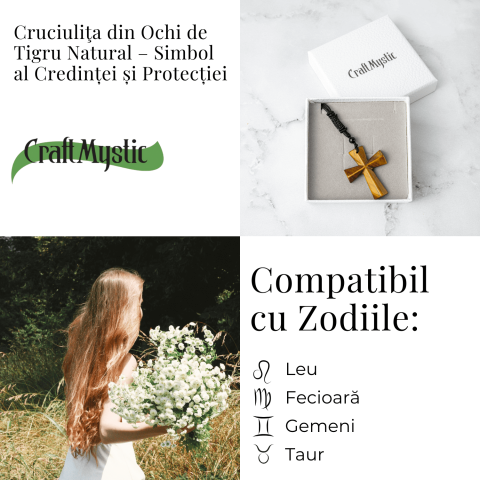 Putere si Protectie – Colier Cruce din Ochi de Tigru Natural [4]