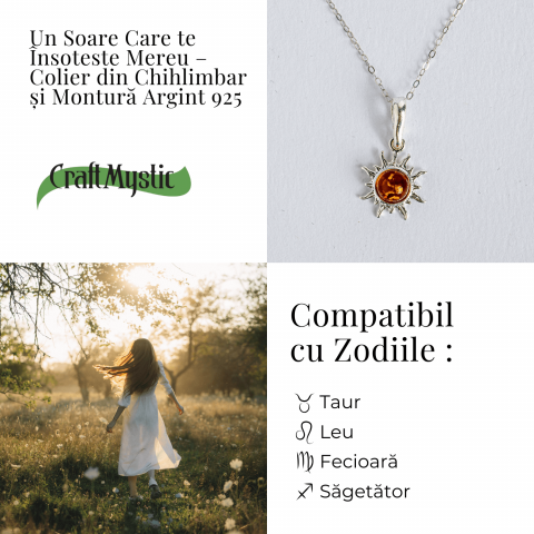 Un soare care te insoteste mereu – Colier cu chihlimbar si montura argint 925 [4]