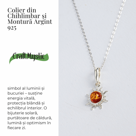 Un soare care te insoteste mereu – Colier cu chihlimbar si montura argint 925 [3]