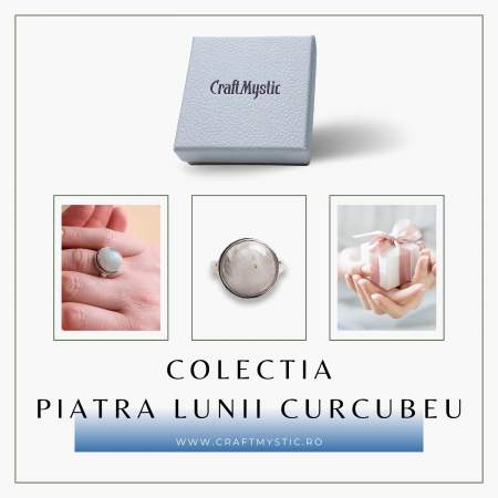 Inel Argintiu Ajustabil cu Piatra Lunii Curcubeu [7]
