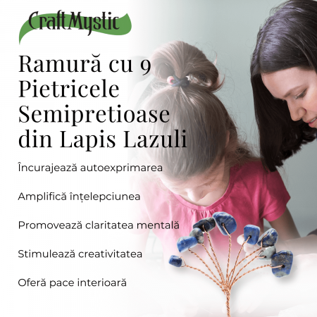 Ramurica DIY din Pietre Naturale Lapis Lazuli (9 Pietricele) [9]