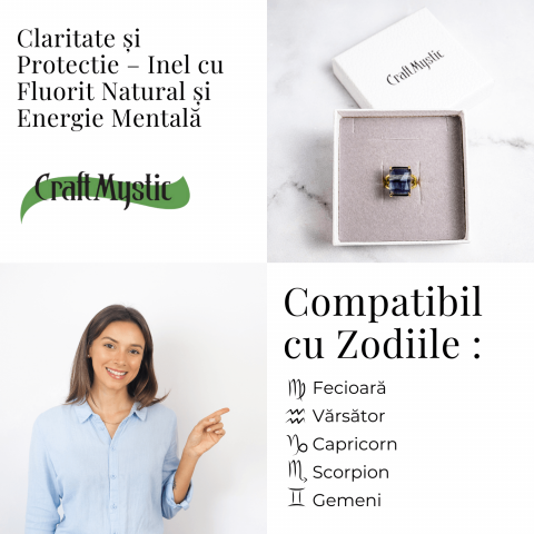 Claritate si Protectie – Inel cu Fluorit Natural si Energie Mentala [4]