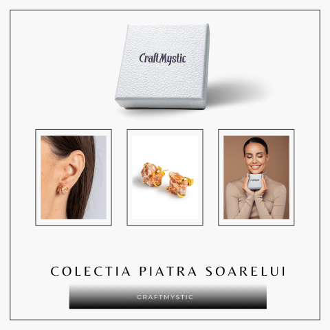 Putere si Bucurie – Cercei cu Reflexe Aurii si Inchidere cu Tija [7]