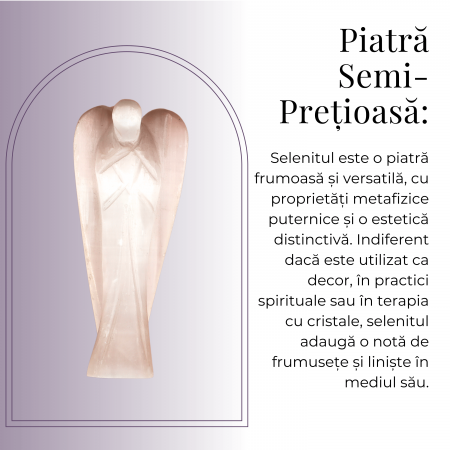 Inger de 80mm Sculptat Manual din Piatra Naturala de Selenit [3]