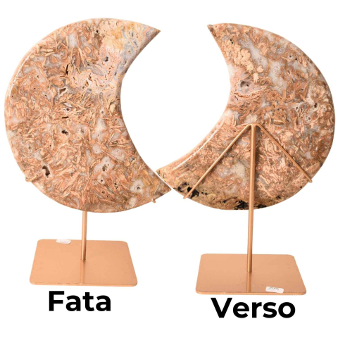 Semiluna decorativa din Agat natural cu incluziuni fibroase – sculptata manual in Brazilia [1]