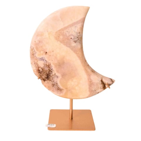 Alte cristale - Semiluna decorativa din Agat crem-roz natural – sculptata manual in Brazilia 1.1 kg