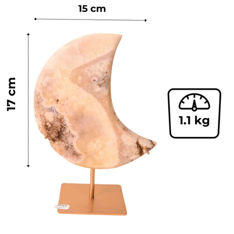 Semiluna decorativa din Agat crem-roz natural – sculptata manual in Brazilia 1.1 kg [2]